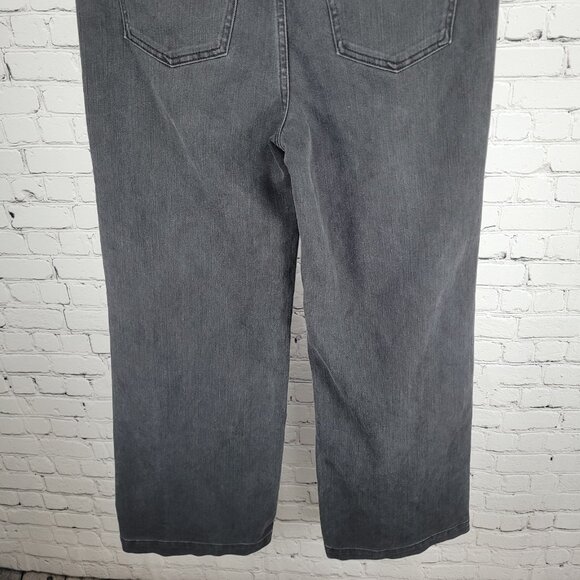Soft Surroundings Grey Black High Rise Wide Leg Baggy Jeans Size 10 (30x30) - Picture 8 of 12
